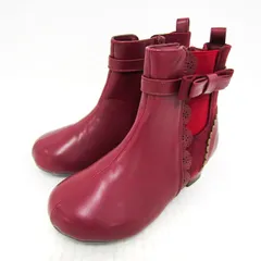 アクシーズファム サイドゴアブーツ ブランド シューズ 靴 赤 キッズ 女の子用 Lサイズ レッド系 axes femme 【中古】