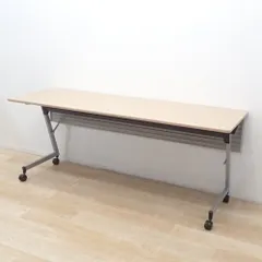 ★会議テーブル ブラック×ブラウン 1800×600×700 Used★ 木製パネル脚会議テーブル 幅1600 奥行900 高さ700 RY-GZPLT1690