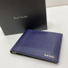 Paul Smith ポール・スミス マネークリップ 財布 M1A-5476-ASTRGS ネイビー/グリーン 6ポケット 牛革