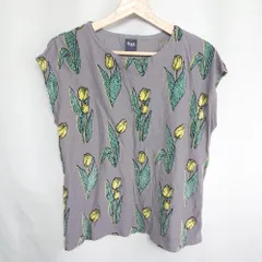 ◇ eiπe イーペ 両面柄シャツ　半袖 ポロシャツ サイズM グレー メンズ E  【1408060063710】