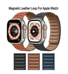 レザー 革 マグネット Apple Watch アップルウォッチバンド 全Series 対応 交換 バンド ベルト 49 45 44 42 41 40 38 時計バンド 腕時計ストラップ 誕生日 記念日 select ギフト プレゼント などに