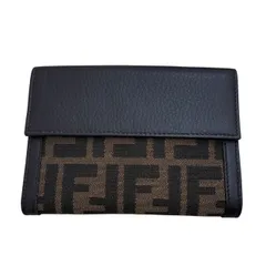 極美品 フェンディ FENDI 折財布 2つ折り財布 ズッカ 財布 ♯1073012444