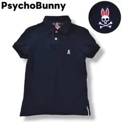 【定番】 サイコバニー PsychoBunny ワンポイント 刺繍 鹿の子 半袖 ポロシャツ 0 ネイビー レディース ♪のサムネイル