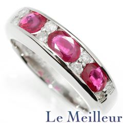 ルビー 1.30ct ダイヤモンド 0.26ct プラチナ Pt900 リング 指輪 13号 中古 プレラブド 返品OK