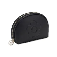 マリークワント MARY QUANT マリクワ マリークアント ポーチ 化粧ポーチ エンボスデイジーパール ラウンドポーチ（ブラック） 舟型ティッシュケース 