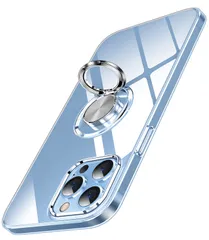 【在庫処分】OURJOY iPhone 13 Pro Max 用 ケース リング付き スマホケース アイフォン 13プロマックス 用 クリアケース 透明 TPU ストラップホール付き 耐衝撃 スタンド機能 車載ホルダー対応 一体型 アイホン13promax 携