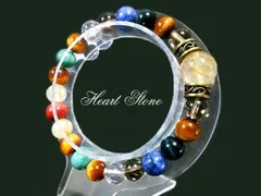 大粒金針ルチルクォーツ使用！マルチカラー★ パワーストーンブレスレット