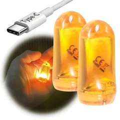 【新着商品】DOKEEP 超ミニ LEDライト 2個セット超軽量 11g USB-C充電式 EDC ミニランタン LED 高輝度 ミニ 懐中電灯 ポケットライト 防水 ミニ投光器 点灯3~50時間 (オレンジ) 0