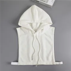 ☆ ホワイト ☆ フード付き襟 kcollar01 つけ襟 フード付き フード付き襟 フード付き付け襟 レディース パーカー襟 付け襟 襟 付け衿 カジュアル レイヤード 重ね着 レッド フェイクカラー グレー ブラック ホワイト