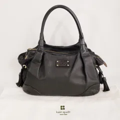 良品【kate spade】ケイトスペード ミニボストン 大きめ ショルダーバッグ 良質 ブラック レザー