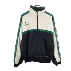 プーマ 90s オールド ヒットユニオン性 ナイロンジャケット ホワイト系 PUMA 裏メッシュ メンズ 古着 【231203】