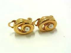 ■美品■ NINA RICCI ニナリッチ パール クリップ式 イヤリング アクセサリー レディース ゴールド系 DK0141
