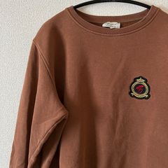Benjart ワンポイント ワッペン スウェット BROWN M