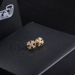 クロムハーツ Chrome Hearts イアリング 両耳用 耳くぎ ピアス 十字 ダイヤモンド ルビー  男女兼用