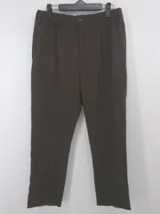 ◇ Melan Cleuge カジュアル シンプル 無地 バックゴム タック パンツ サイズL ダークブラウン系 レディース P  【1307060004733】のサムネイル