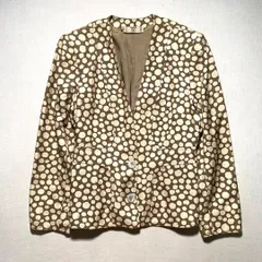 ヴィンテージ シルク100% Valentino ノーカラージャケット 総柄のサムネイル