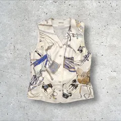 HERMÈS 星座プリント ノースリーブベストリネンマルジェラ期