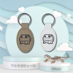 フトアゴ好きの方へ！プレゼントにも◎【皮製レーザー彫刻チャームｰ楕円】～フトアゴ～オリジナルデザイン