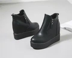 ショートブーツ ブーツ 厚底靴 インヒール ヒール11cm  26.0cm レディース 黒 ブラック 歩きやすい 靴 シンプル おしゃれ ハイヒール かっこいい 大きいサイズ di836c0
