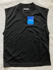 ジュニア　ノースリーブ　Vネックシャツ　　バスケットボール サッカー　ブラック
