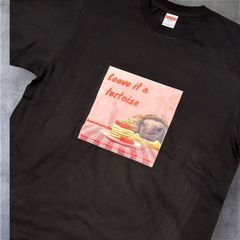 小ガメとパンケーキ 半袖Tシャツ Lサイズブラック カメオリジナルTシャツ