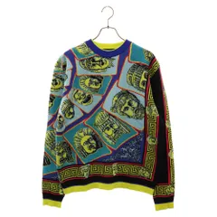 VERSACE (ヴェルサーチ) LE MASCHERE KNIT SWEATER リ マスカーニ 総柄ニットセーター マルチカラー 1009299のサムネイル