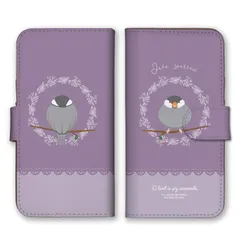 iPhone 17 ProMAX ケース 手帳型 アイフォン17プロマックス スマホケース 携帯ケース 文鳥 白文鳥 サクラブンチョウ シロブンチョウ ハクブンチョウ グッズ 絵 かわいい 可愛い  カラー09