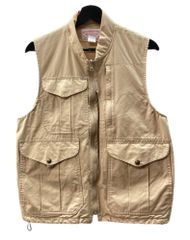 フィルソン FILSON 00s HUNTING VEST ハンティング ベスト フィッシング トラベル USA製 ノースリーブ 薄茶 ベスト 無地 ベージュ Sサイズ 104MT-1398