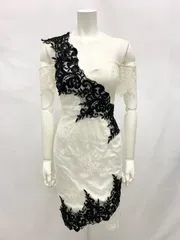 1416 DEA by ROBE de FLEURS ディアバイローブドフルール キャバクラ ドレス 総レース オフショル タイトミディ キャバドレス M