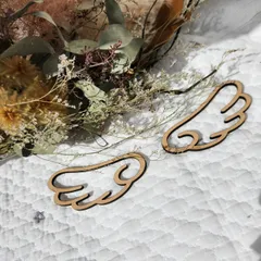 【木製レターバナーB】　ニューボーンフォト　天使の羽　ジャストボーン　ナチュラル