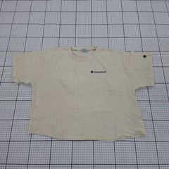 ◇ ⊂ converse コンバース ワッフル ロゴ刺繍 半袖 Tシャツ カットソー サイズM アイボリー系 レディース E 【1508260058230】