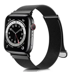 CAERMA コンパチブル アップルウォッチ バンド 38mm 40mm 41mm 42mm 44mm 45mm 46mm 49mm コンパチブル Apple Watch バンド ステンレス留め金製 男女兼用 長さ調節 強力な磁 通気 メッシュ ベルト コンパ