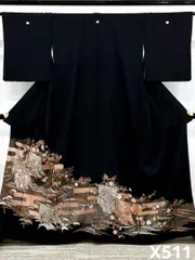 最高級♡豪華♡総刺繍♡蘇州刺繍・汕頭刺繍 正絹 黒留袖 五つ紋