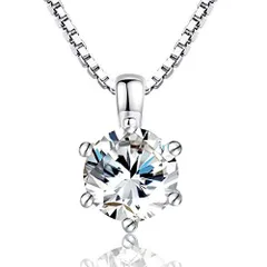 1粒石6mm（1.0カラット） SIRUBA-SZ レディースネックレス スワロフスキー ジルコニア採用 シンプル 一粒6MM