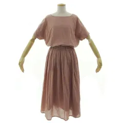 アーバンリサーチ ドアーズ URBAN RESEARCH DOORS コットンボイルギャザーワンピース DR25-26M108 半袖 ロング丈 ウエストゴム ピンク系 M