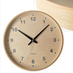 電波時計 KATOMOKU plywood clock ナチュラル スイープ（連続秒針） km-34L φ304mm (電波時計)