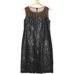 I271 美品 M タエアシダ 膝丈ワンピース ブラック カーキ レディース uricca ワンピース レディース タートルネック フレア aライン