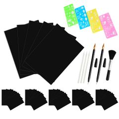 [Limited Quantity] Felimoa Scratch Paper 30 Sheets, Scratch Pen, Scratch Art Supplies, Stationery, Art Supplies (40-piece set)