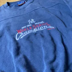 90's New York YANKEES 1996's World Series champion sweat. 古着　ニューヨーク・ヤンキース　ワールドシリーズスウェット　MLB メジャーリーグ　トレーナー　ネイビー　紺　　XL