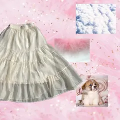 🥛☁️ 𝐹𝓊𝓌𝒶 𝐹𝓊𝓌𝒶 𝒮𝓀𝒾𝓇𝓉 ☁️🥛　ガーリー　ファンシー　バレエコア　ニュアンス　シフォン　チュール　オーガンジー　スカート　ヴィンテージ/古着