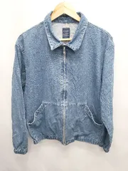 ◇ ⊇ BACK NUMBER バックナンバー ジップアップ 長袖 デニム ジャケット ブルゾン サイズM ネイビー系 メンズ E  【1506250004885】