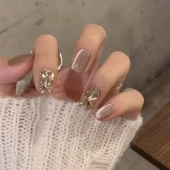 ネイルチップ 韓国 かわいい 24枚入り つけ爪 付け爪 3D ファッション ネイル 結婚式 ブライダル 花嫁ネイル 和装 和服 可愛い 簡単 短め