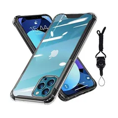 iPhone12 Pro ケース TPU クリア 透明 耐衝撃 PC 薄型 軽量 スリム シリコン 衝撃吸収 (ブラック iPhone 12 )