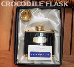 イギリス製クロコダイルフラスク 4oz 　スキットル ウィスキーボトル