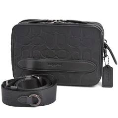 コーチ バッグ レディース メンズ チャーター クロスボディ シグネチャー レザー ブラック ショルダー クラッチ 2WAY COACH C2609 BLK 中古