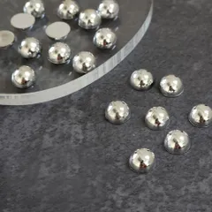 【迅速発送】NAIL REPUBLIC メタルスタッズ メタルドーム シルバー 選べるサイズ ガンメタ ボール 半球 半円 銀玉 ネイルアート (8mm 20粒)
