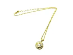 ■美品■ NINA RICCI ニナリッチ ラインストーン ネックレス ペンダント アクセサリー レディース ゴールド系×クリア DF1579