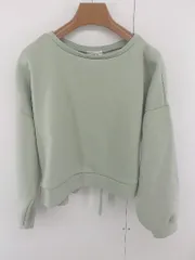 ◇ earth music&ecology バックスリット リボン 長袖 カットソー サイズF ミント系 レディース E  【1305110025660】