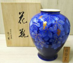1888 深川製磁　葡萄瑠璃　松型花瓶　金彩　未使用 1888 深川製磁 葡萄瑠璃 松型花瓶 金彩 未使用 - メルカリ
