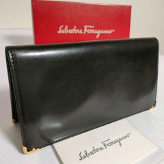 ■極美品 フェラガモ 長財布 札入れ 二つ折り レザー ブラック 箱付き Salvatore Ferragamo 46
